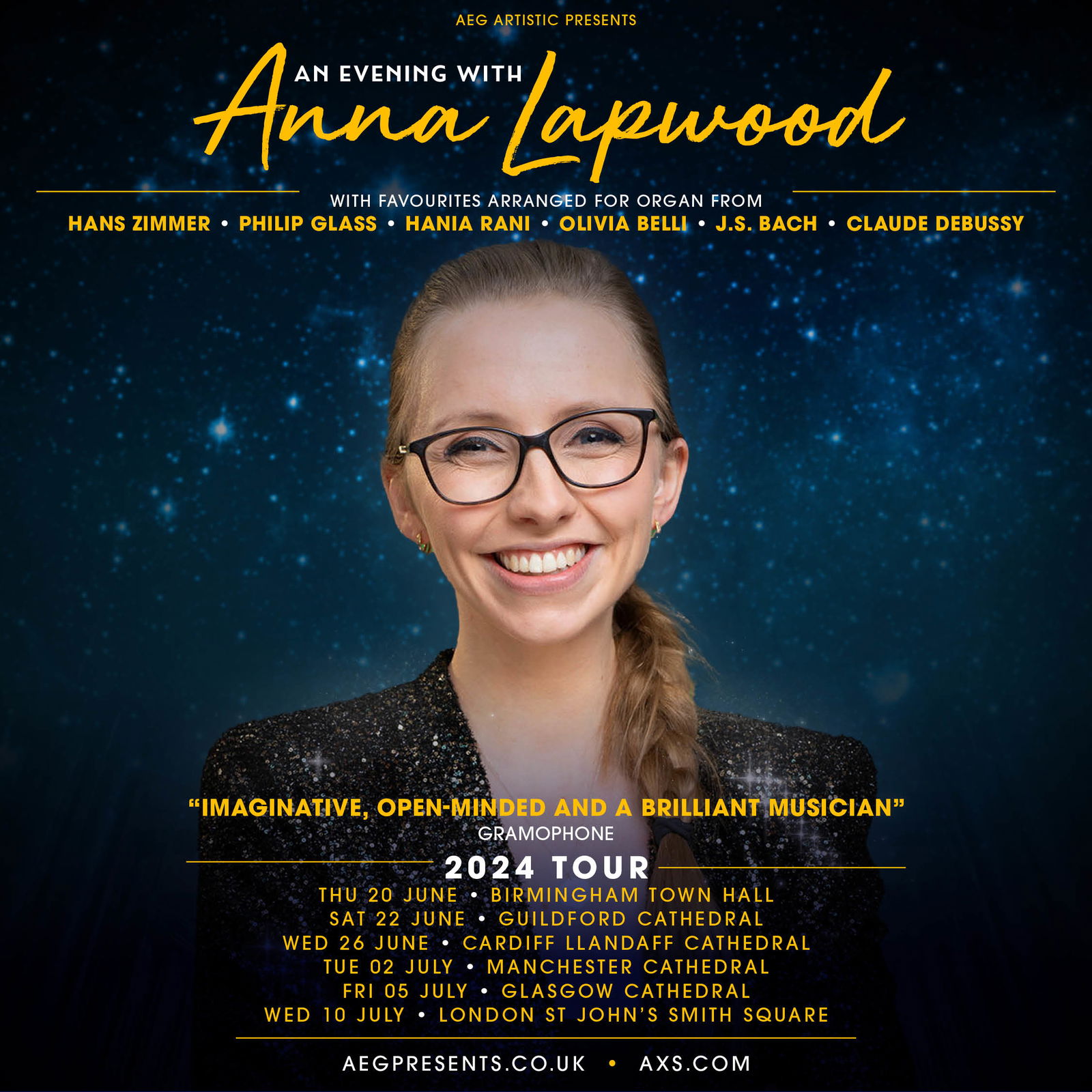 AEG Artistic presents An Evening with Anna Lapwood